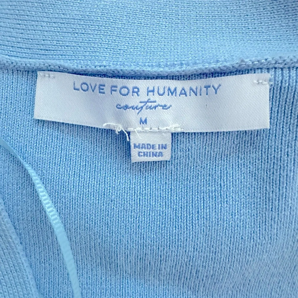 Love for humanity blue crop sweater vest button front size medium - Picture 5 of 6